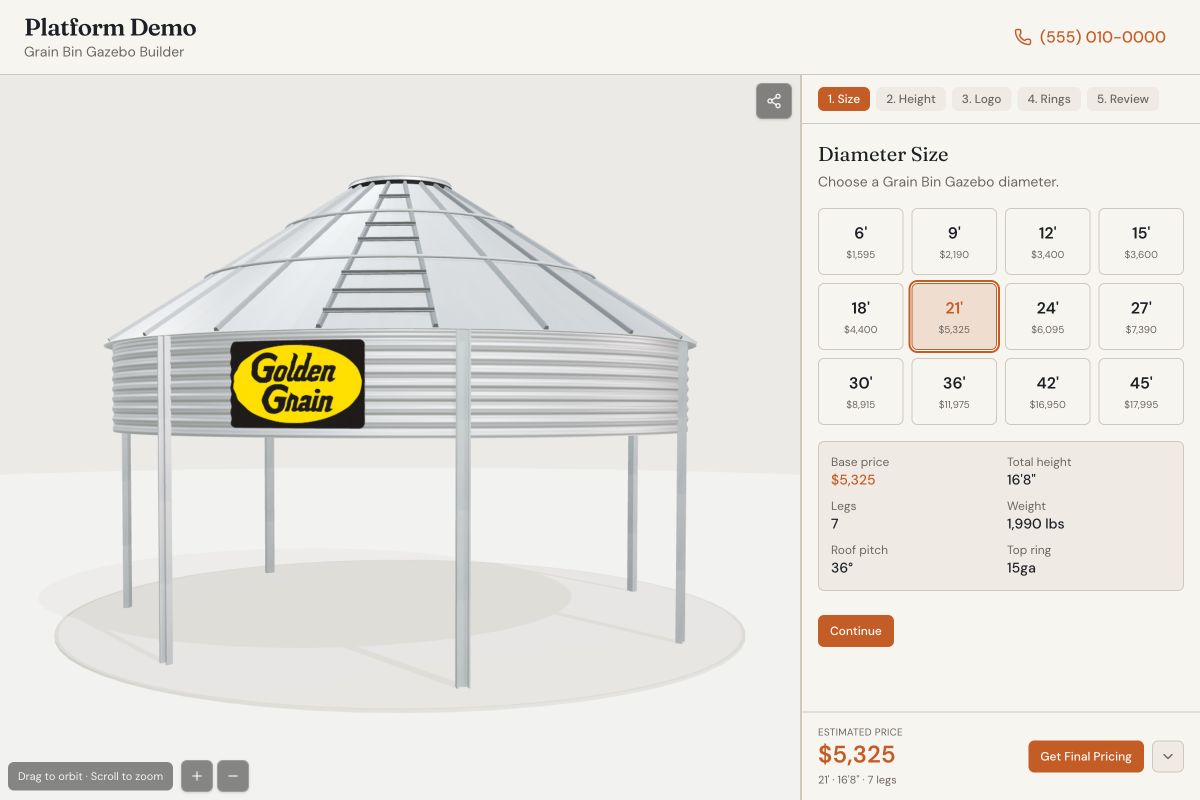 Grain Bin Gazebo product preview for the dedicated studio link